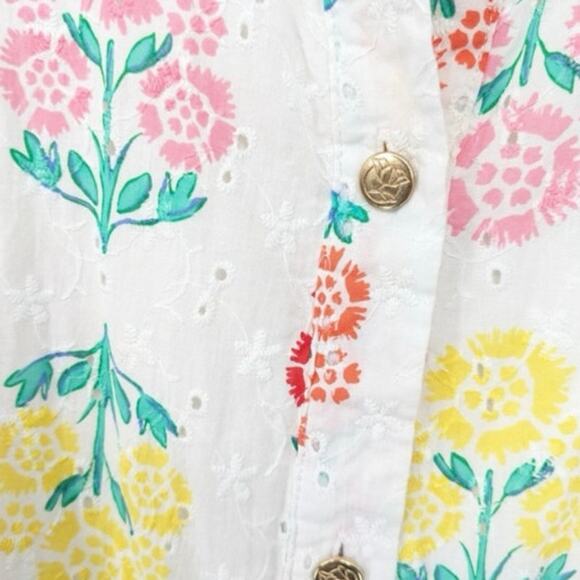 Draper James RSVP Short Sleeve Floral Eyelet Shirt Dress NWT - Picture 8 of 12